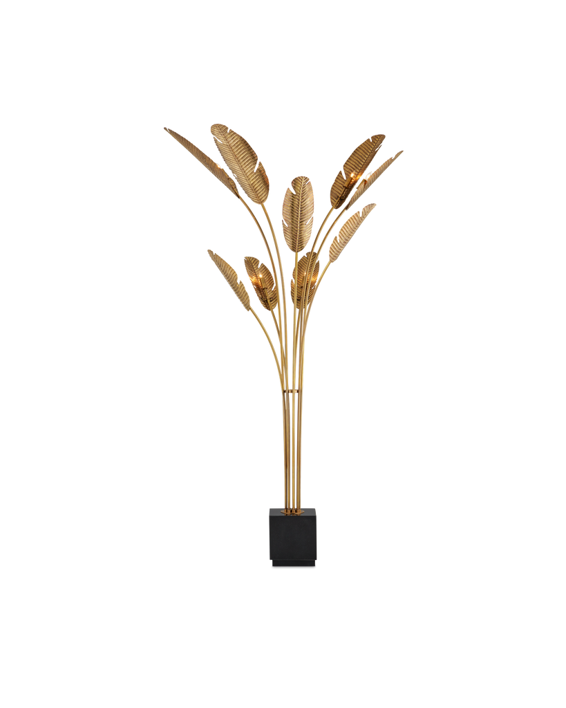 Currey & Co Tropical Grande Brass Floor Lamp | 8000-0075