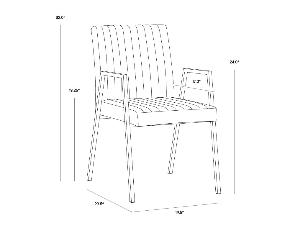 Homer Dining Armchair - Bravo Cognac | Sunpan Furniture - 104693