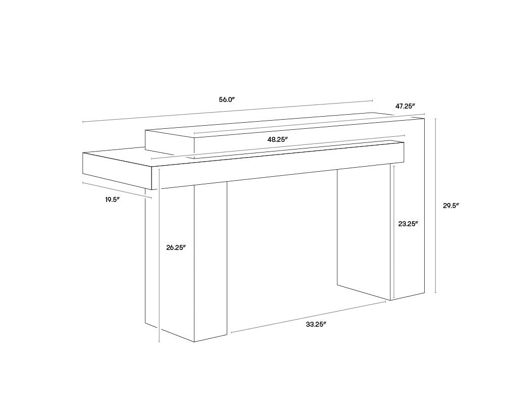 Herriot Console Table - Dark Brown / Grey | Sunpan Furniture - 108549