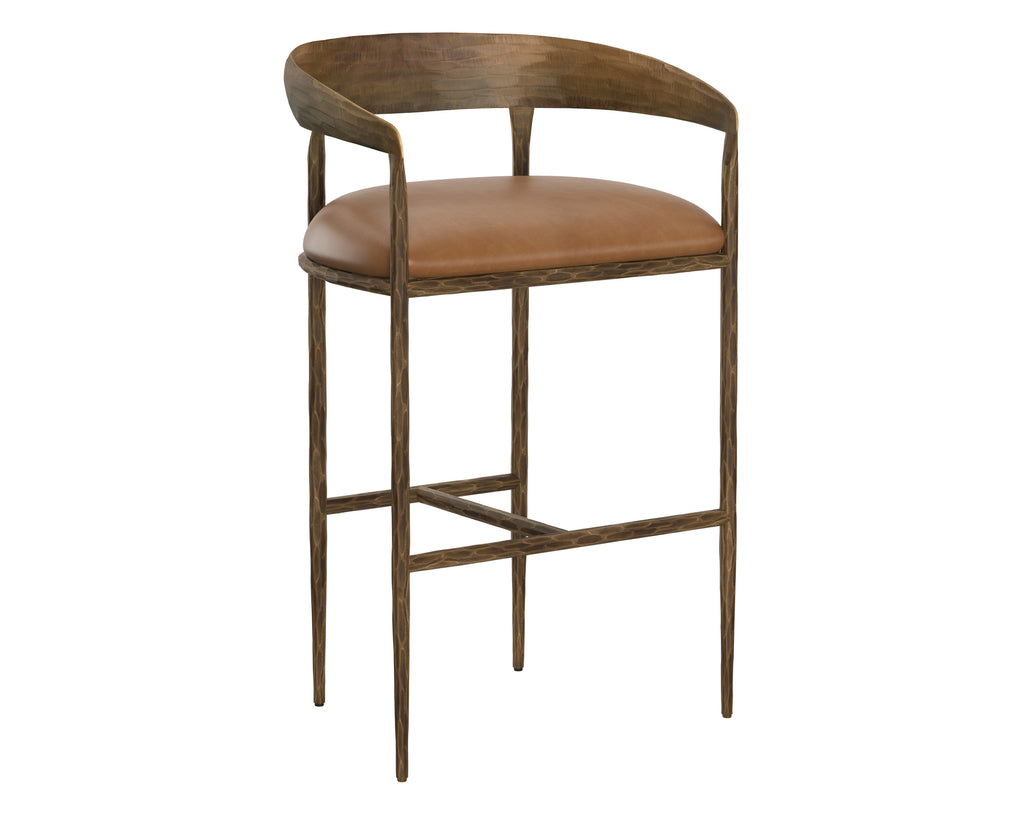 Zanatta Barstool - Tan Leather | Sunpan Furniture - 111798