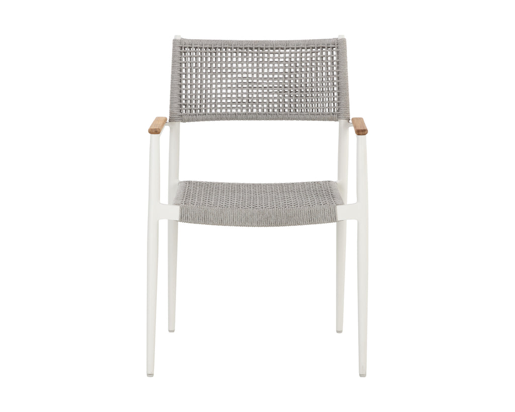 Nava Stackable Dining Armchair - White | Sunpan Furniture - 111090