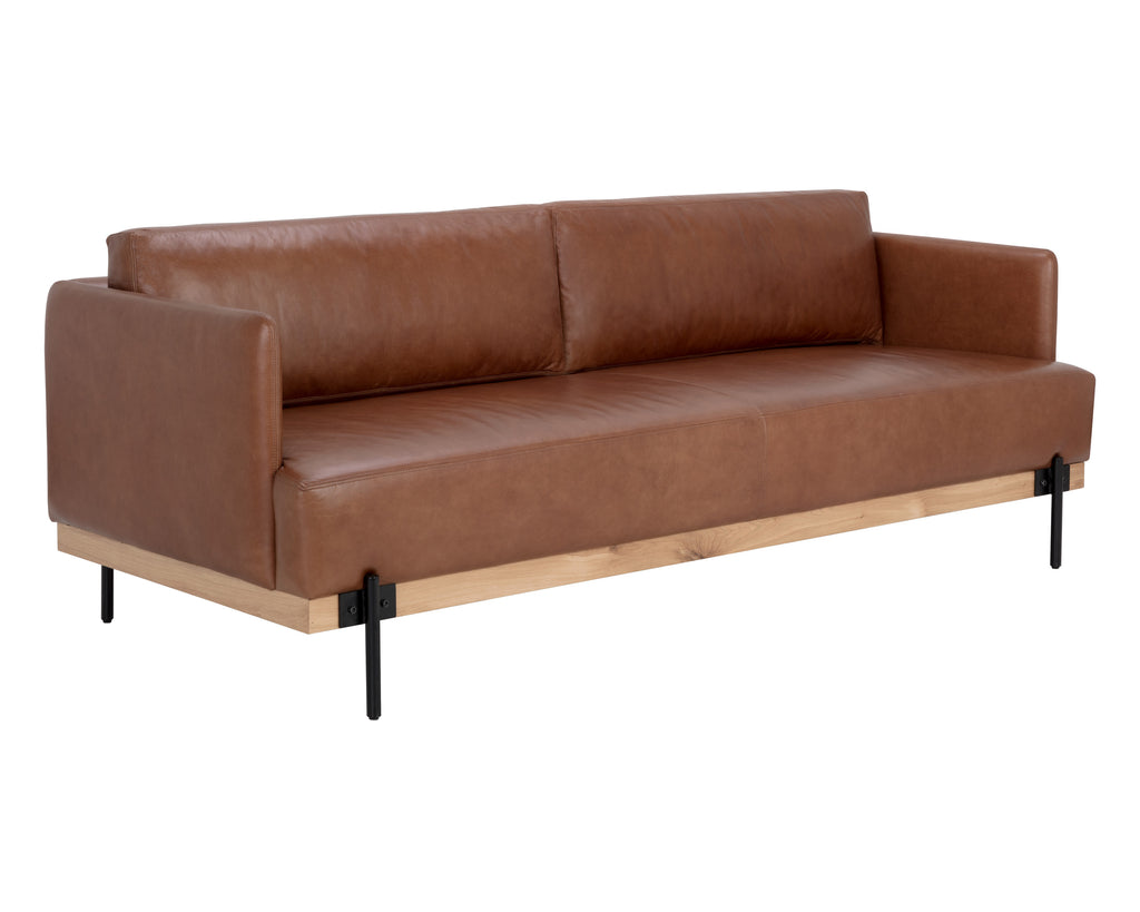 Saul Sofa - Shalimar Tobacco Leather | Sunpan Furniture - 111425