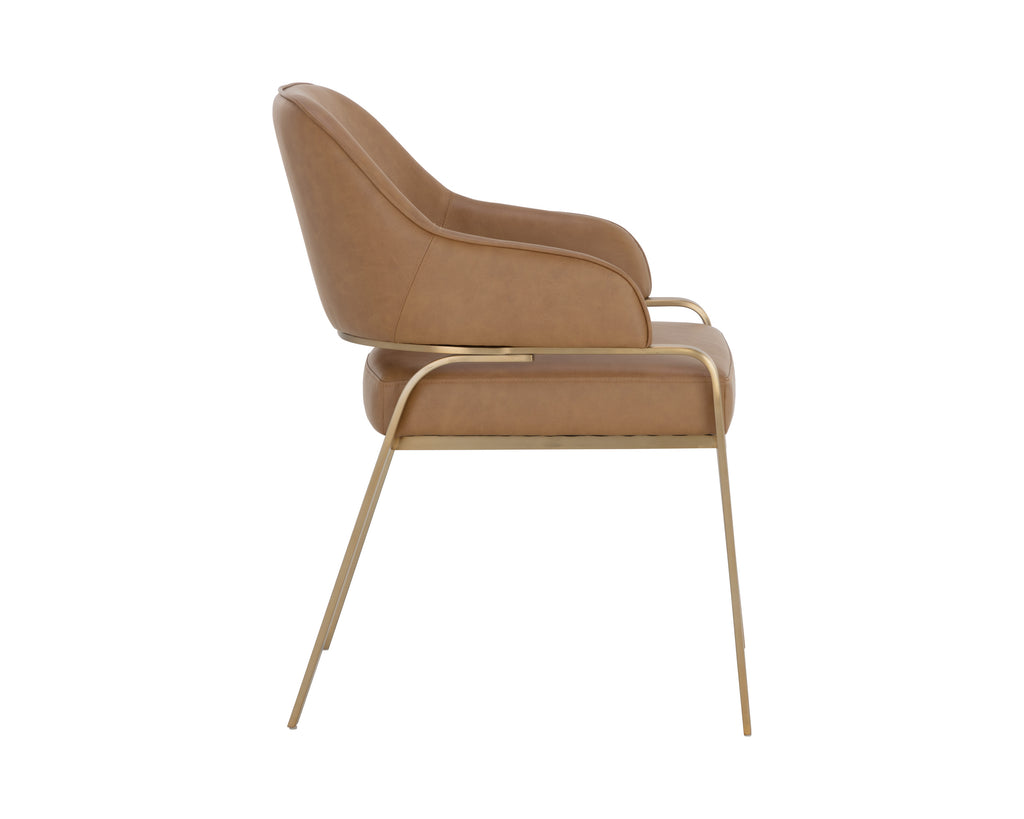 Malachi Dining Armchair - Milliken Cognac | Sunpan Furniture - 111202