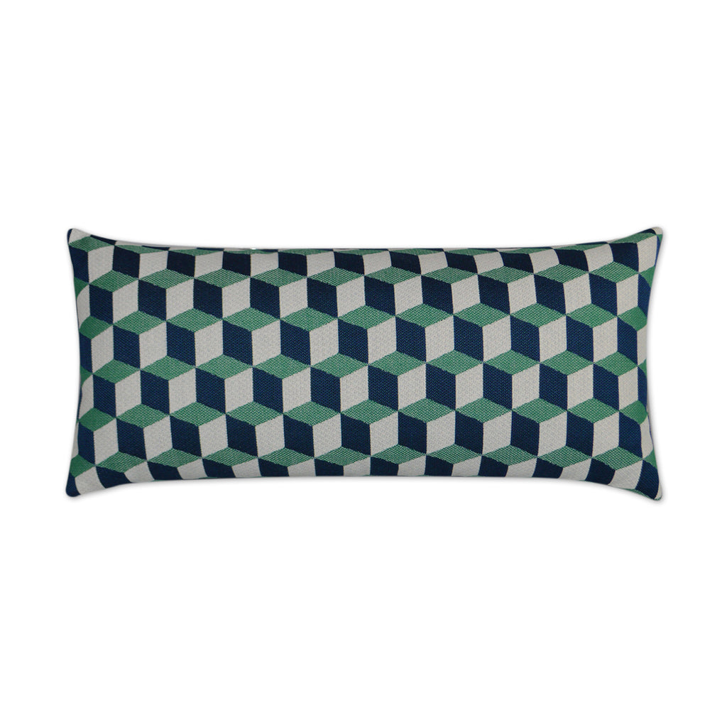 Outdoor Puzzle Lumbar Pillow - Emerald | DV Kap