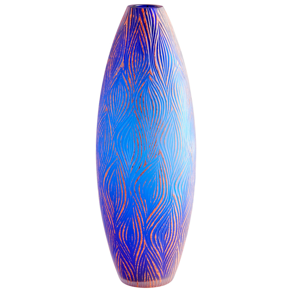 Fused Groove Vase - Blue | Cyan Design