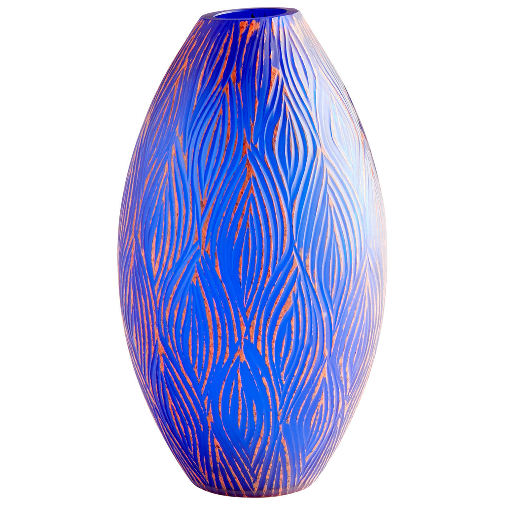 Fused Groove Vase - Blue - Small | Cyan Design