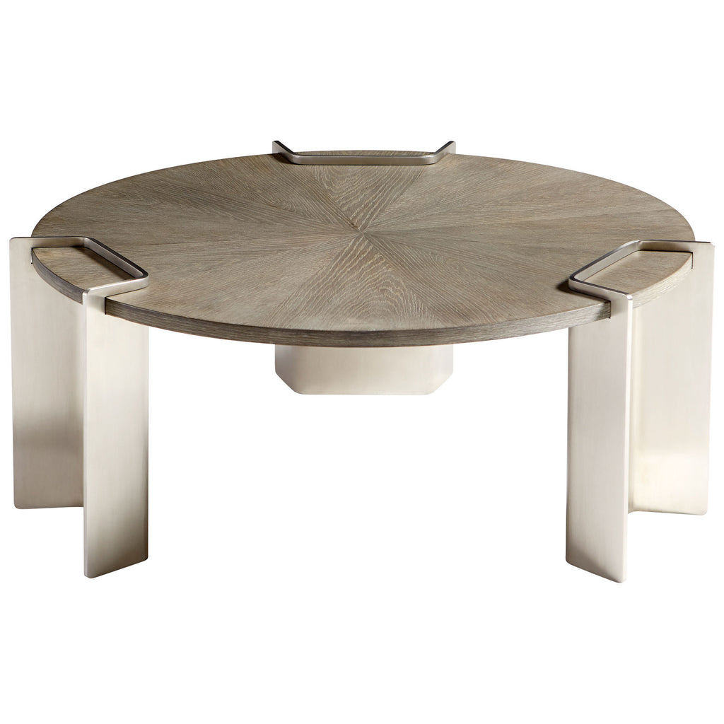 Arca Coffee Table - Weathered Oak And Stainless Steel | Cyan Design