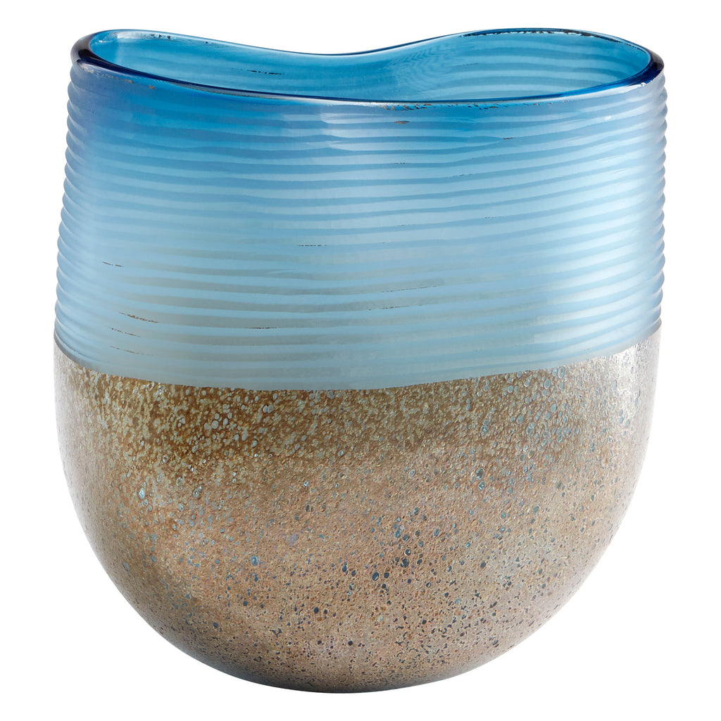 Europa Vase - Blue And Iron Glaze - Wide | Cyan Design