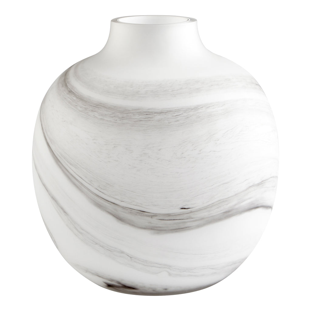 Moon Mist Vase - White And Black Swirl - Medium | Cyan Design