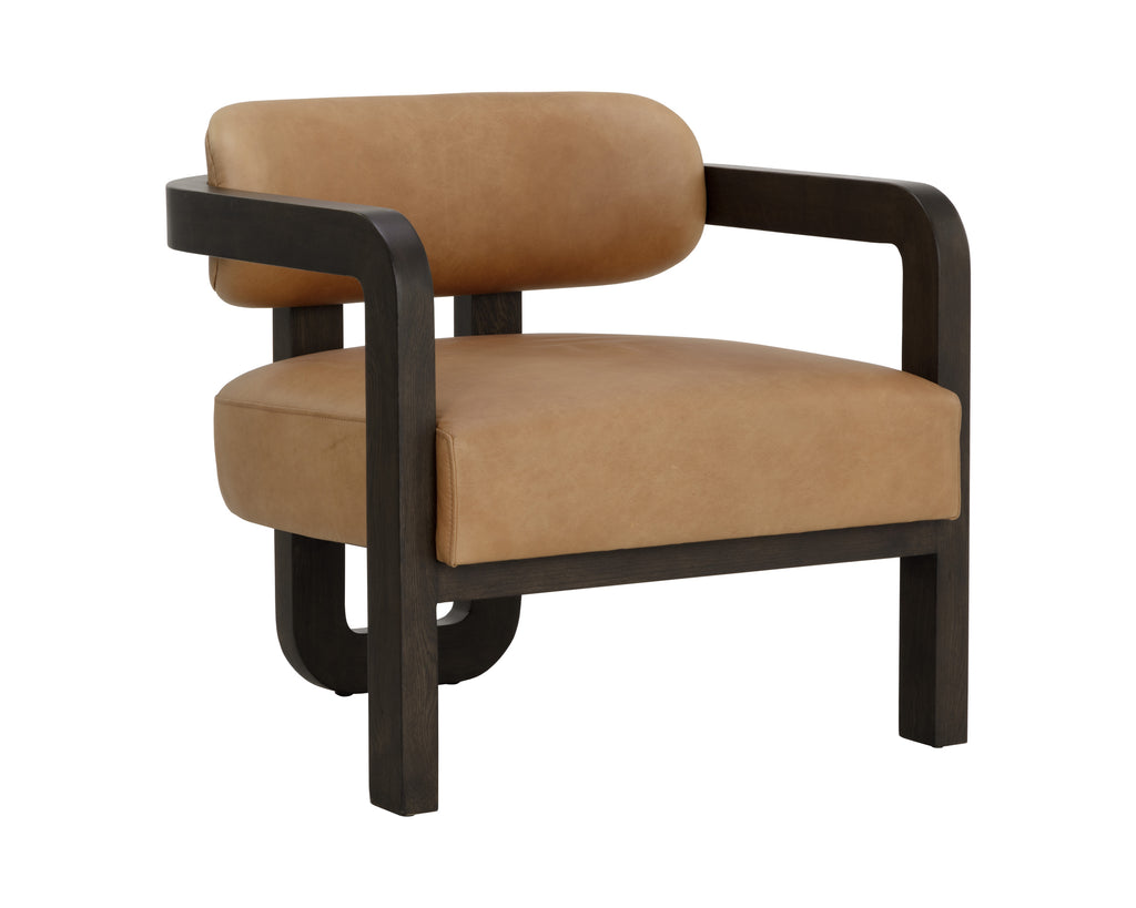 Madrone Lounge Chair - Brown - Ludlow Sesame Leather | Sunpan Furniture - 111585