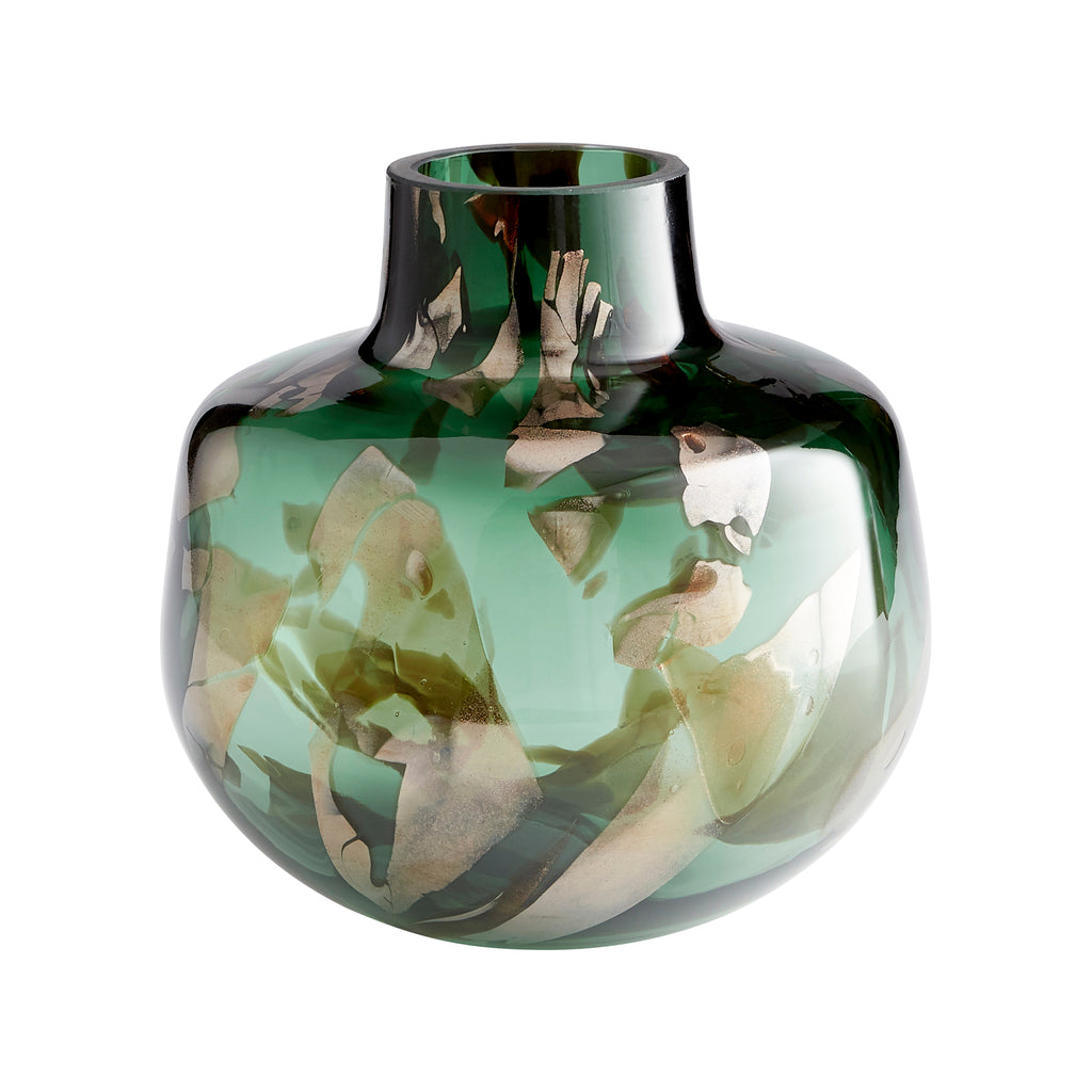 Maisha Vase - Green And Gold - Small | Cyan Design