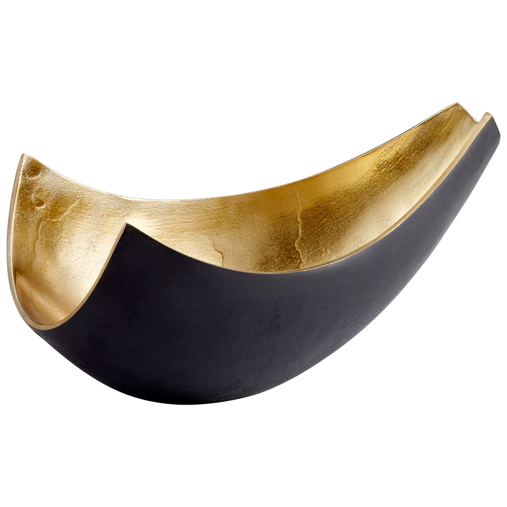 Boema Tray - Matt Black And Gold - Medium | Cyan Design