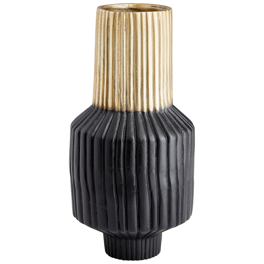 Allumage Vase - Matt Black And Gold - Medium | Cyan Design