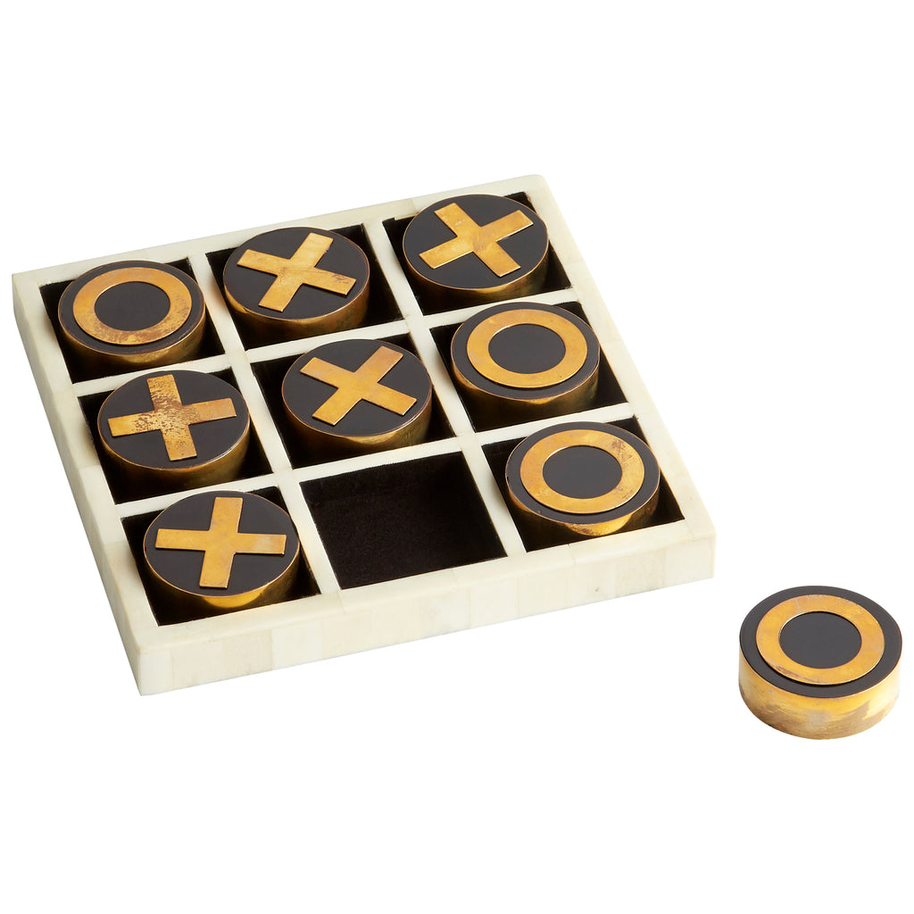 Noughts & Crosses Sculpture - Black - Gold - White | Cyan Design