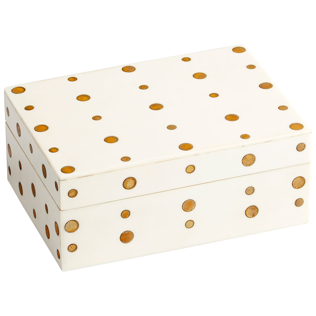 Dot Crown Container - White And Brass - Small | Cyan Design