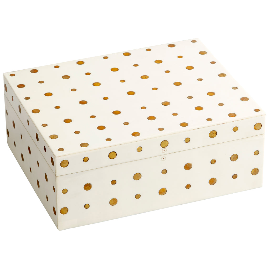 Dot Crown Container - White And Brass - Medium | Cyan Design