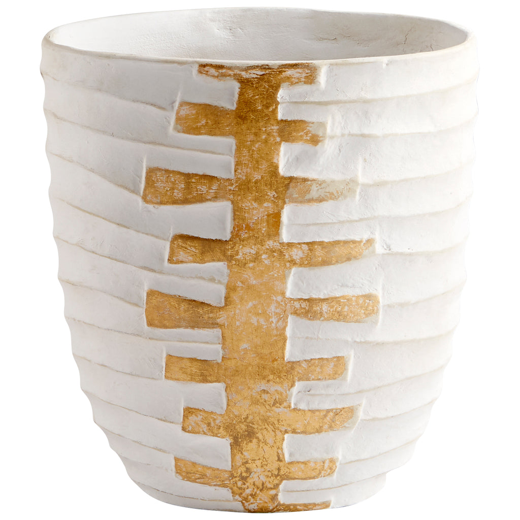 Luxe Vessel Vase - White And Gold - Small | Cyan Design