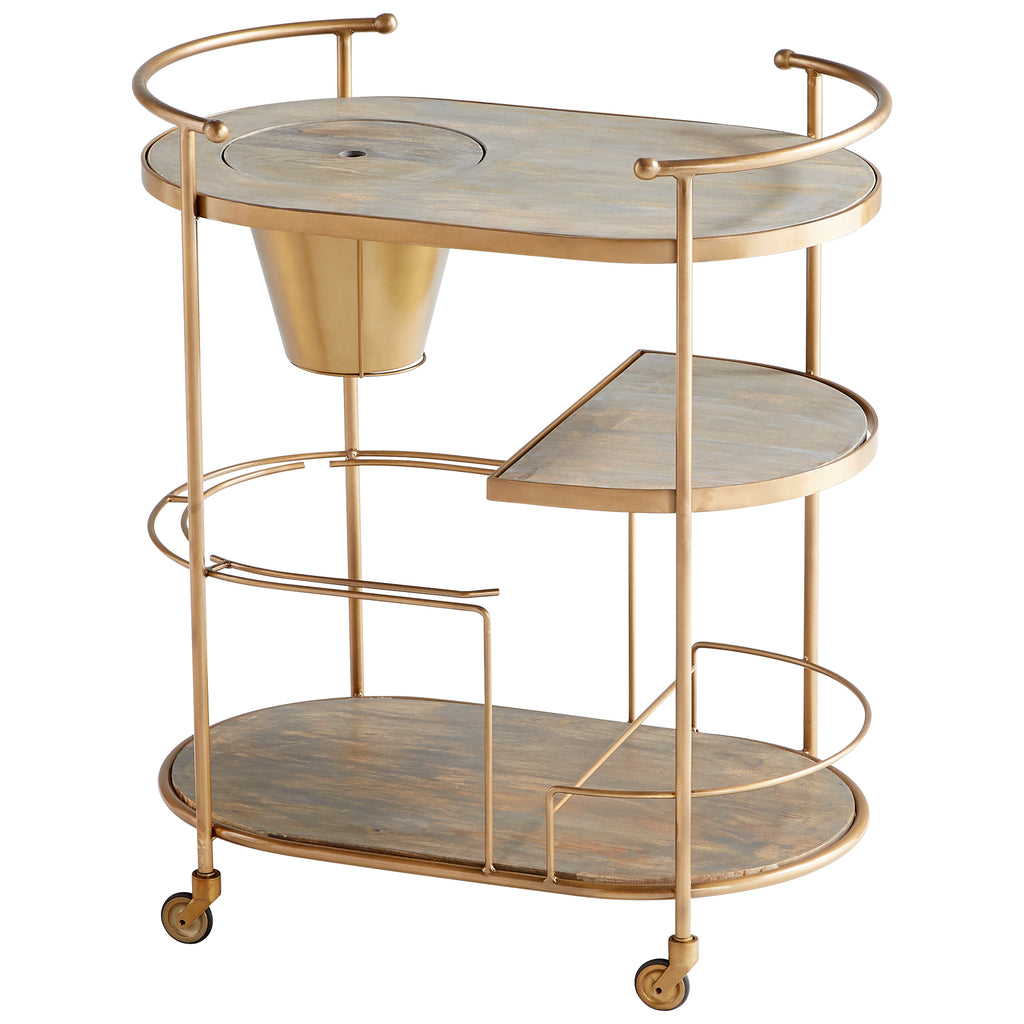 Barcraft Bar Cart - Antique Brass | Cyan Design