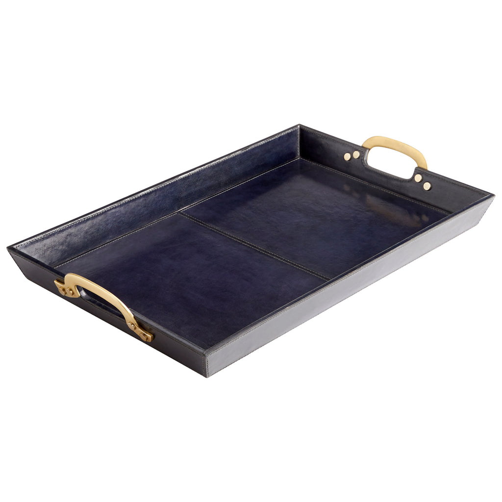 McQueen Tray - Blue And Antique Brass | Cyan Design