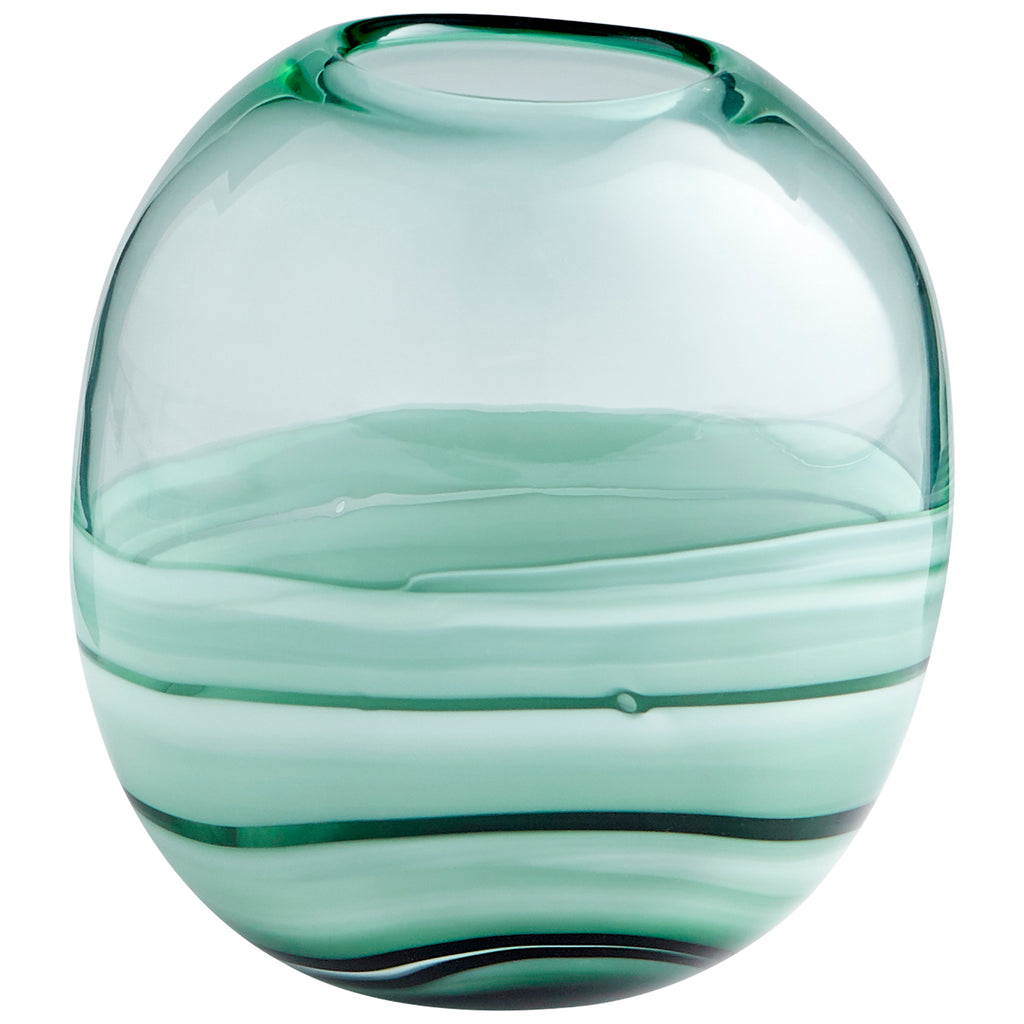 Torrent Vase - Green - Squat | Cyan Design