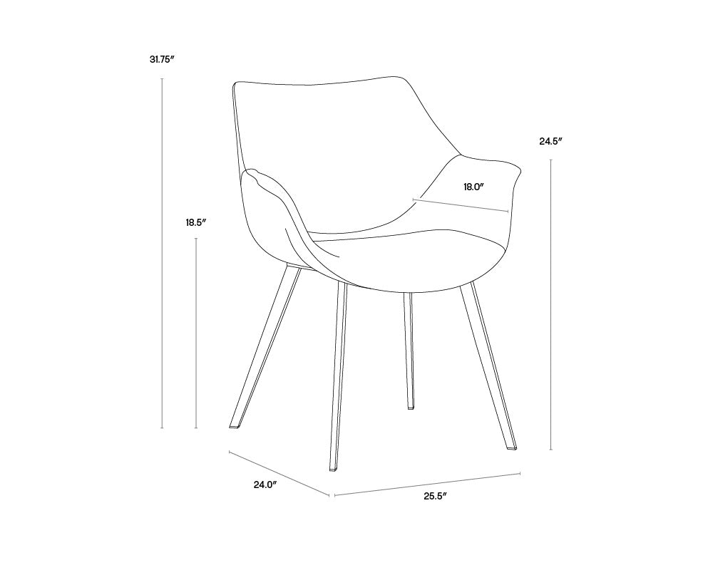 Mason Dining Armchair - Town Grey | Sunpan Furniture - 103242