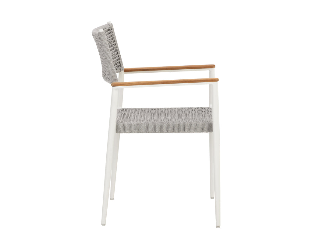 Nava Stackable Dining Armchair - White | Sunpan Furniture - 111090