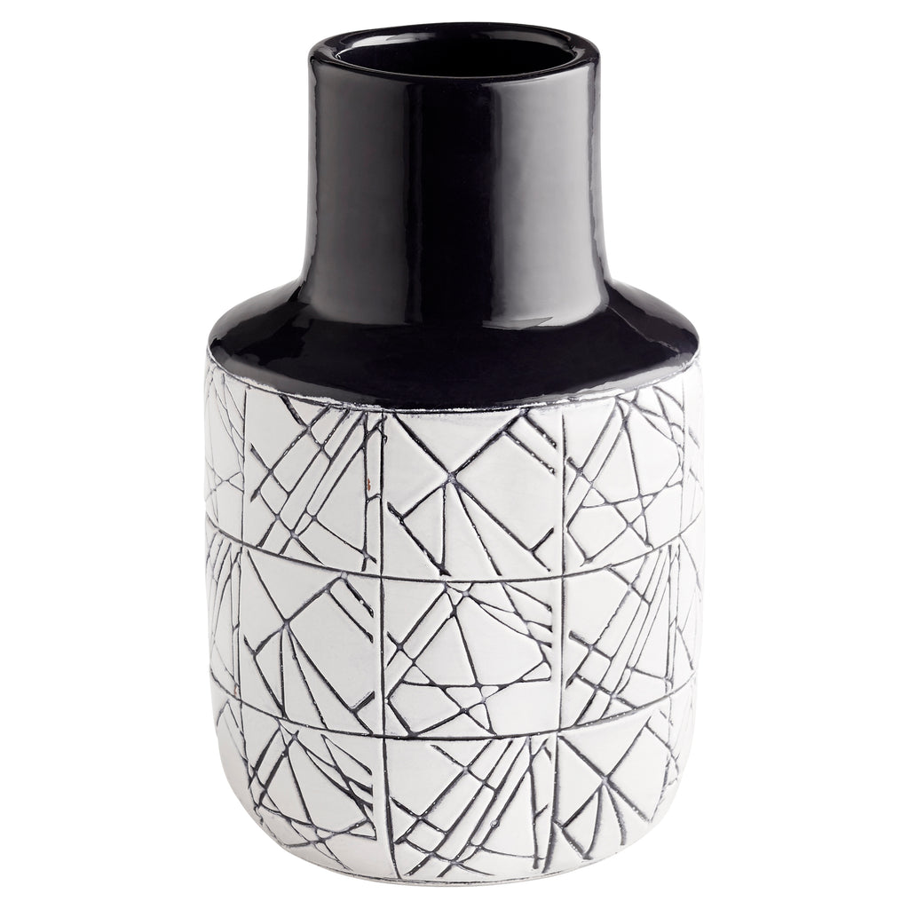 Dark Zenith Vase - Blue And White - Medium | Cyan Design