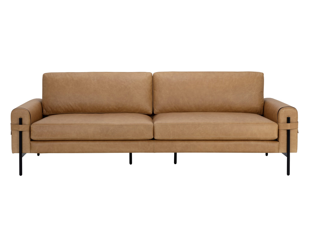 Camus Sofa - Ludlow Sesame Leather | Sunpan Furniture - 111424