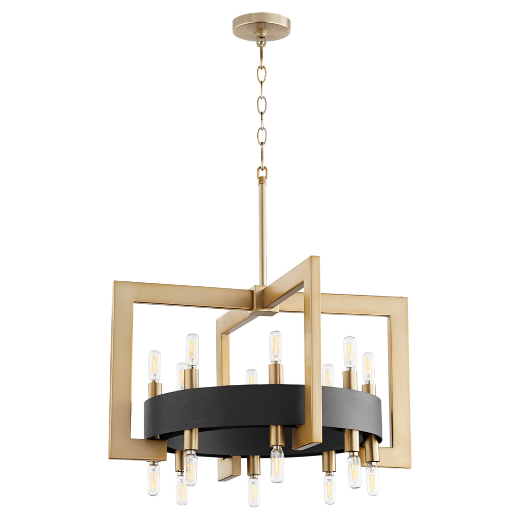 Archibald Chandelier 16-Light - Noir & Aged Brass | Cyan Design