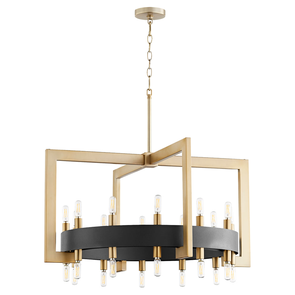 Archibald Chandelier 24-Light - Noir & Aged Brass | Cyan Design