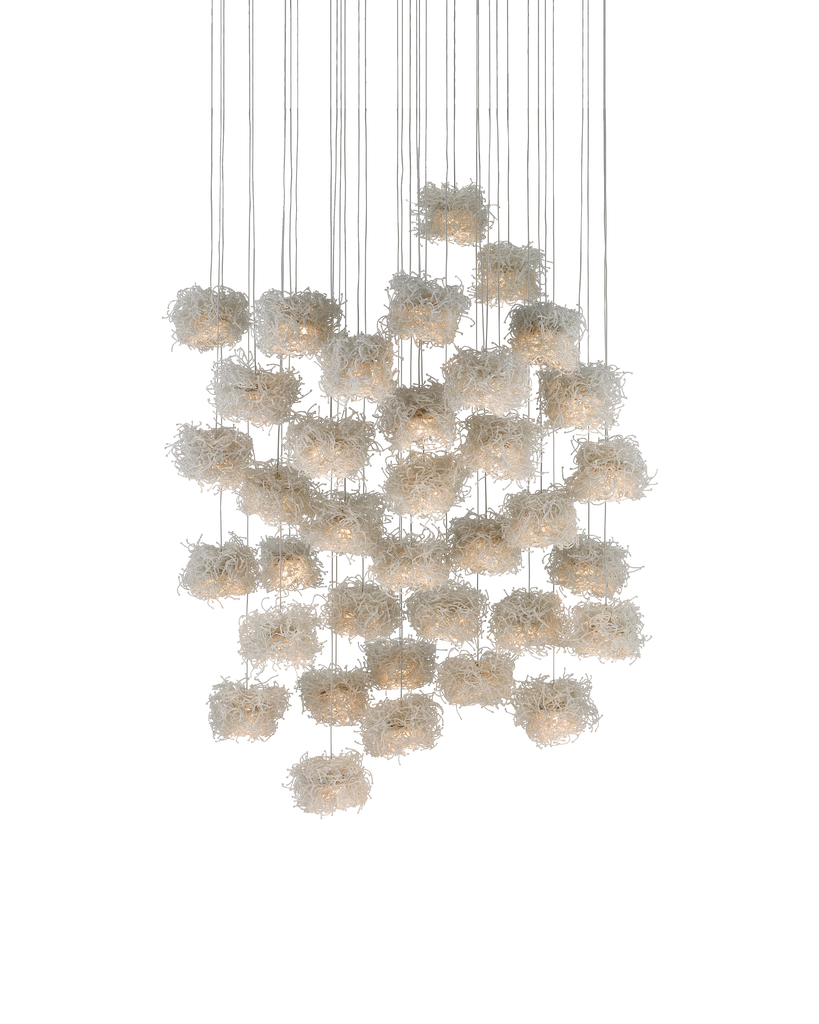 Currey & Co Birds Nest 36-Light Round Multi-Drop Pendant | 9000-0701