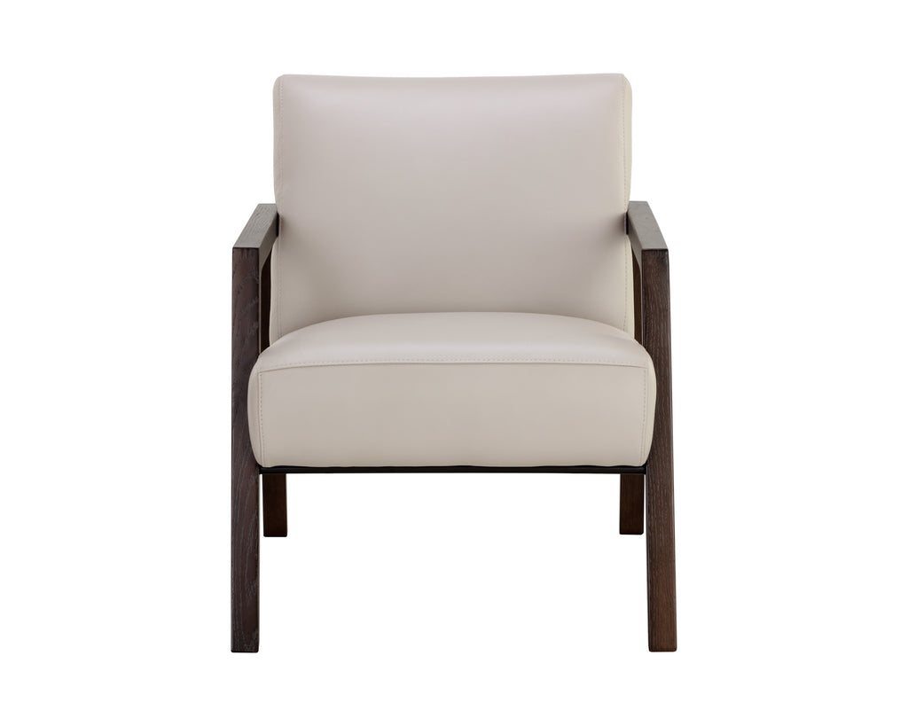 Neymar Lounge Chair - Linea Light Grey Leather | Sunpan Furniture - 107703