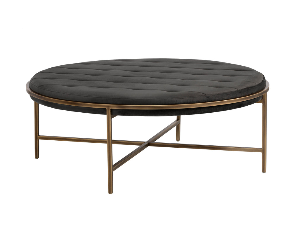 Ethel Ottoman - Round - Piccolo Pebble | Sunpan Furniture - 102772