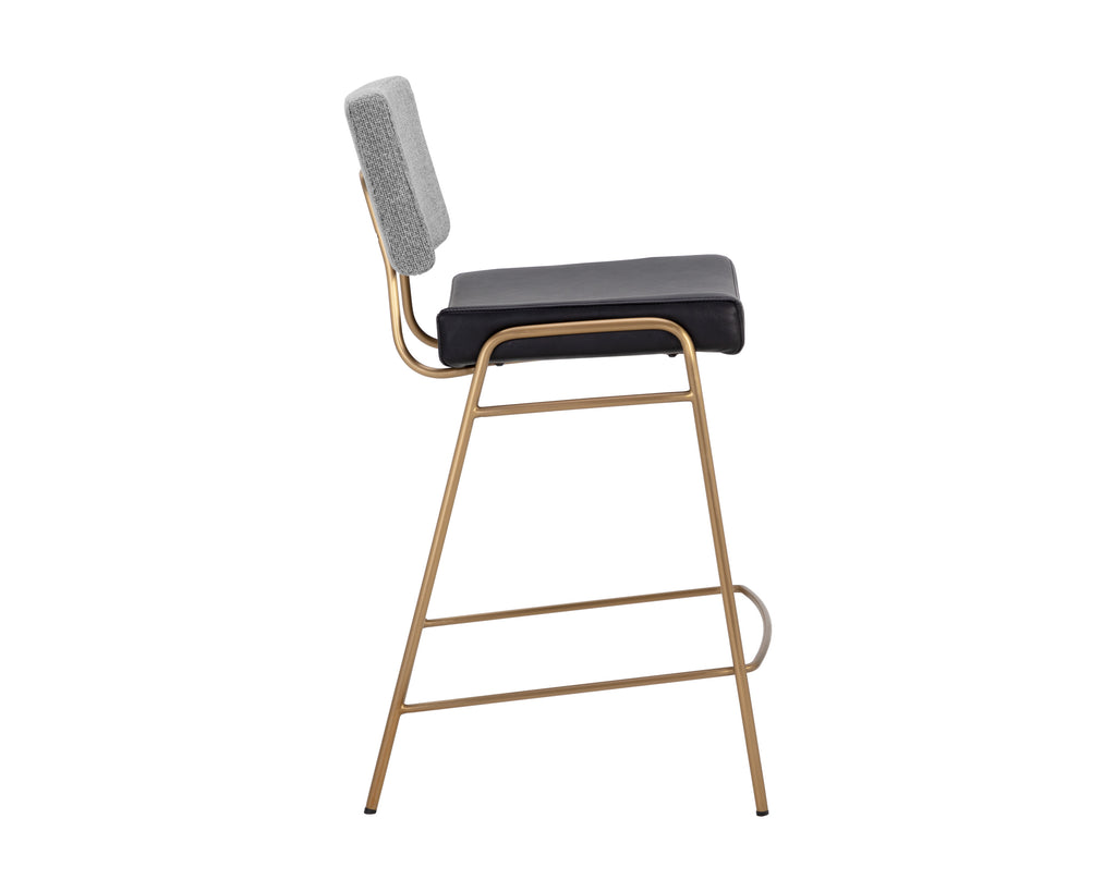 Brinley Counter Stool - Gold - Nightfall Black / Chacha Grey | Sunpan Furniture - 110471