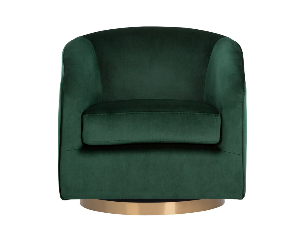 Hazel Swivel Lounge Chair - Gold - Deep Green Sky | Sunpan Furniture - 103999