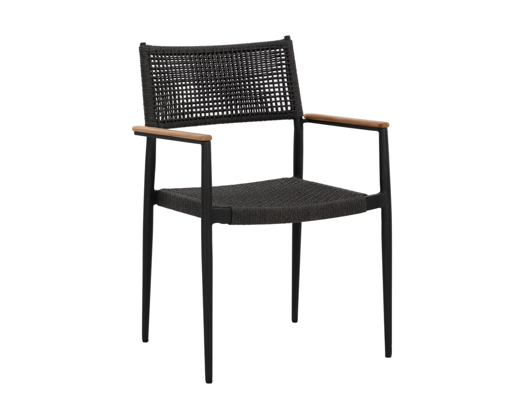 Nava Stackable Dining Armchair - Black | Sunpan Furniture - 111091