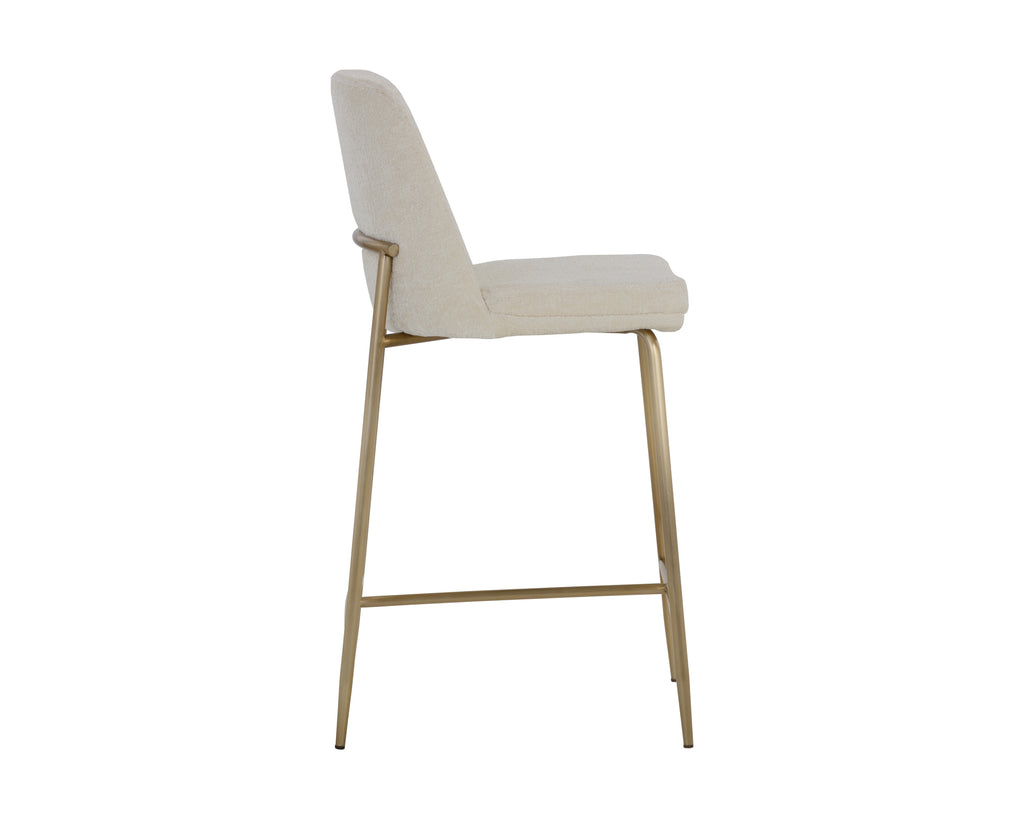 Zeke Counter Stool - Antique Brass - Bergen Ivory | Sunpan Furniture - 109182