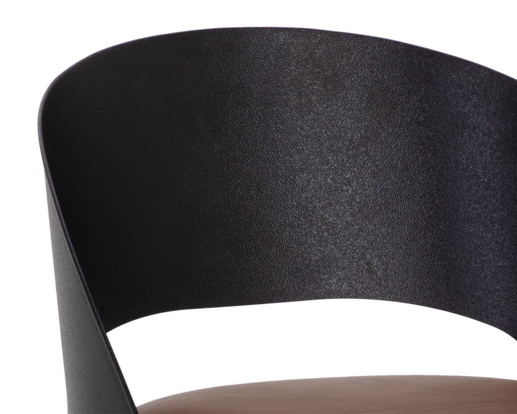 Dezirae Counter Stool - Black - Cognac Leather | Sunpan Furniture - 111043