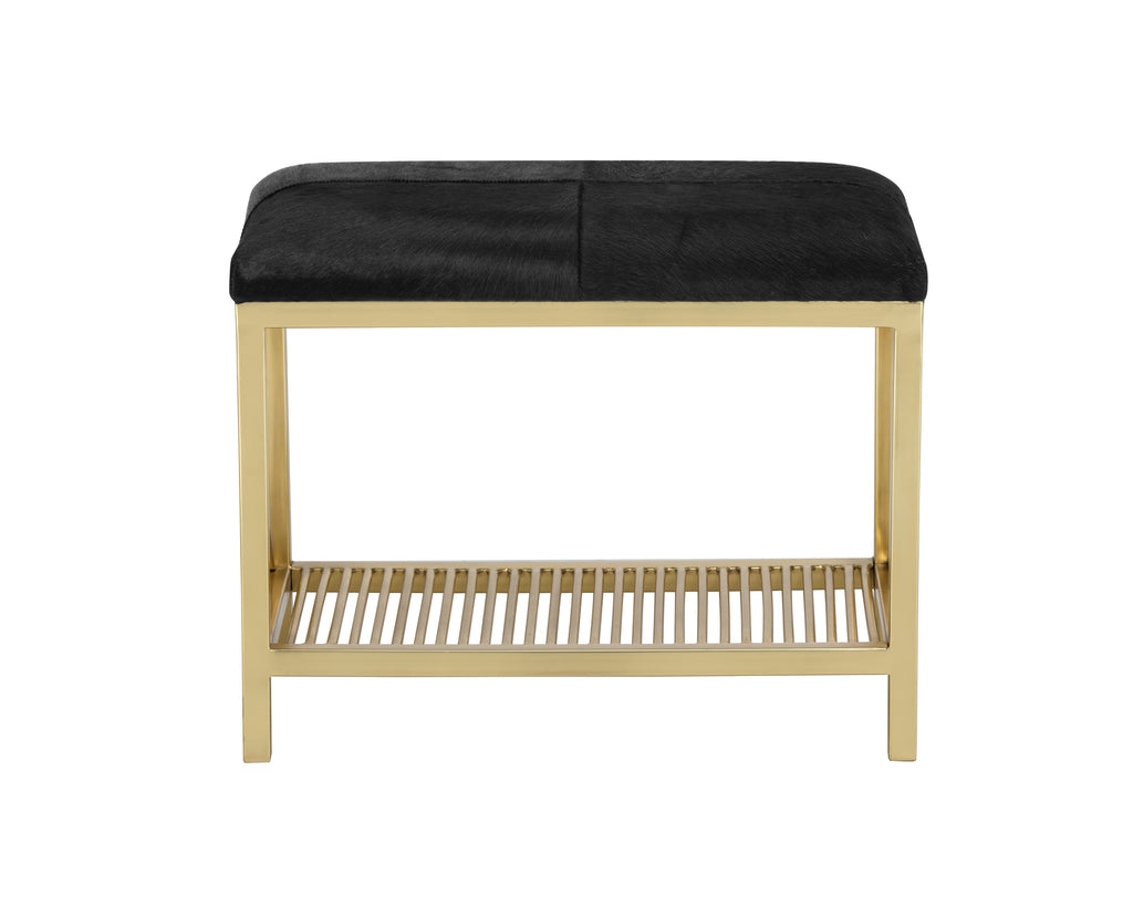 Bria Bench - Antique Brass - Black | Sunpan Furniture - 104807