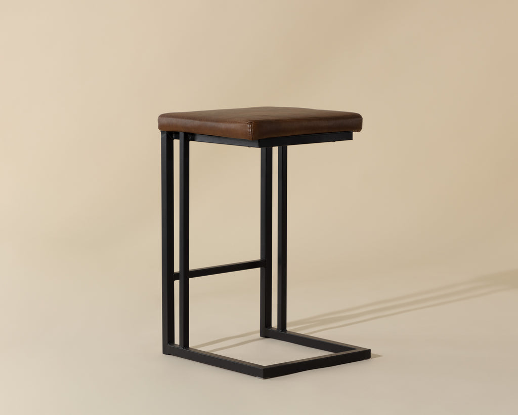 Boone Counter Stool - Black - Bravo Cognac | Sunpan Furniture - 104957