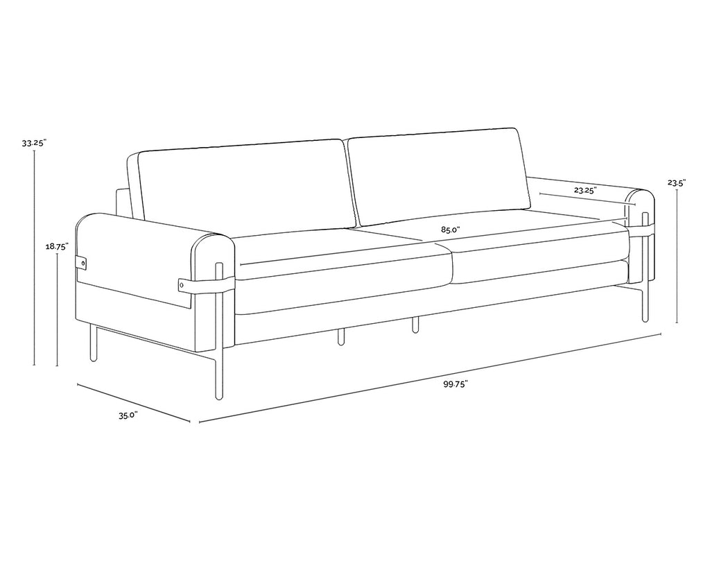 Camus Sofa - Ludlow Sesame Leather | Sunpan Furniture - 111424