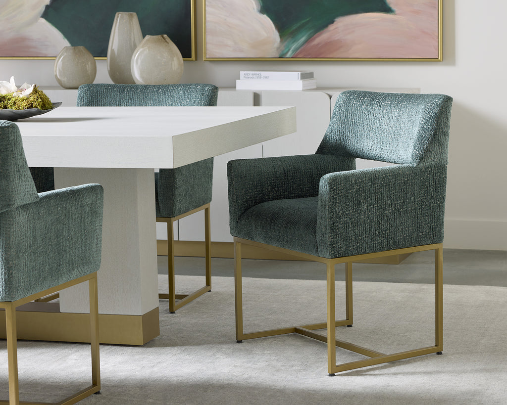 Greco Dining Armchair - Aura Teal | Sunpan Furniture - 110782