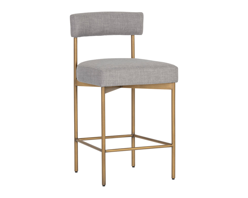 Seneca Counter Stool - Antique Brass - Arena Cement | Sunpan Furniture - 106061