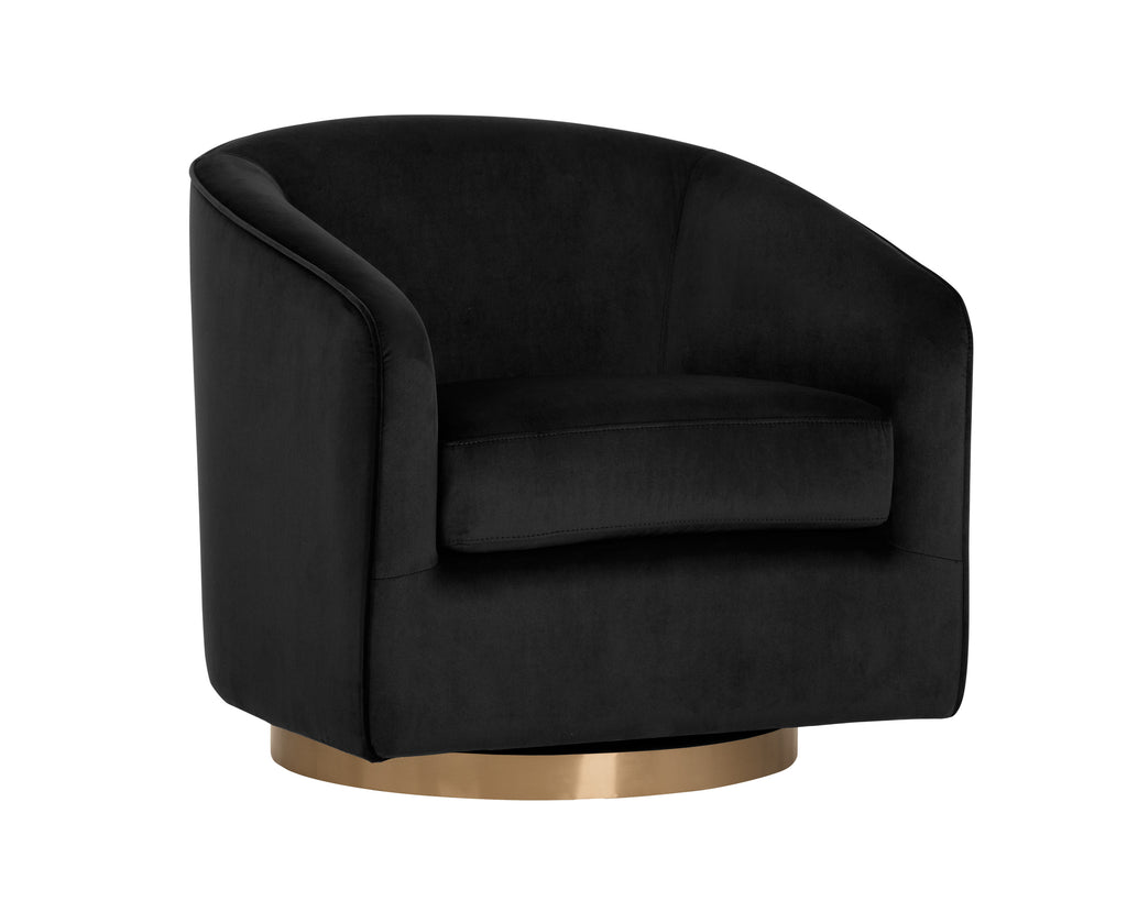 Hazel Swivel Lounge Chair - Gold - Black Sky | Sunpan Furniture - 104003