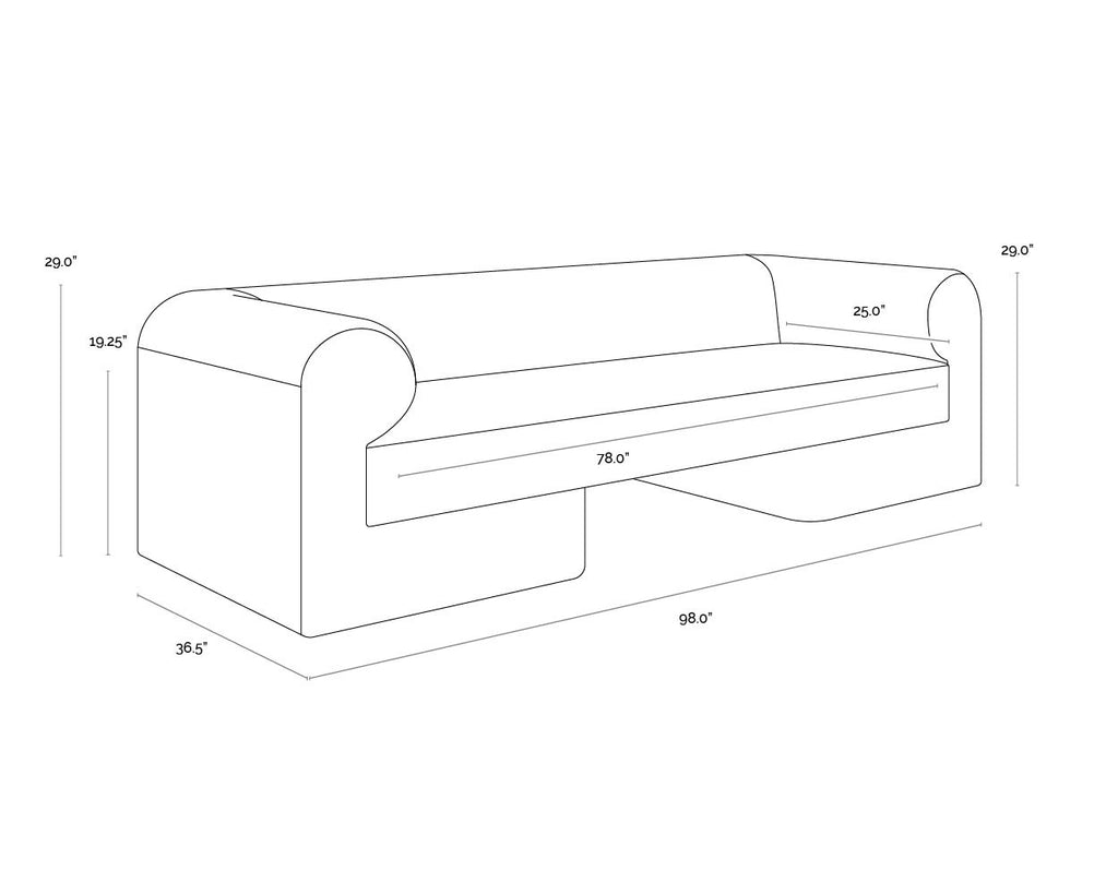 Ionic Sofa - Meg Ash | Sunpan Furniture - 110865