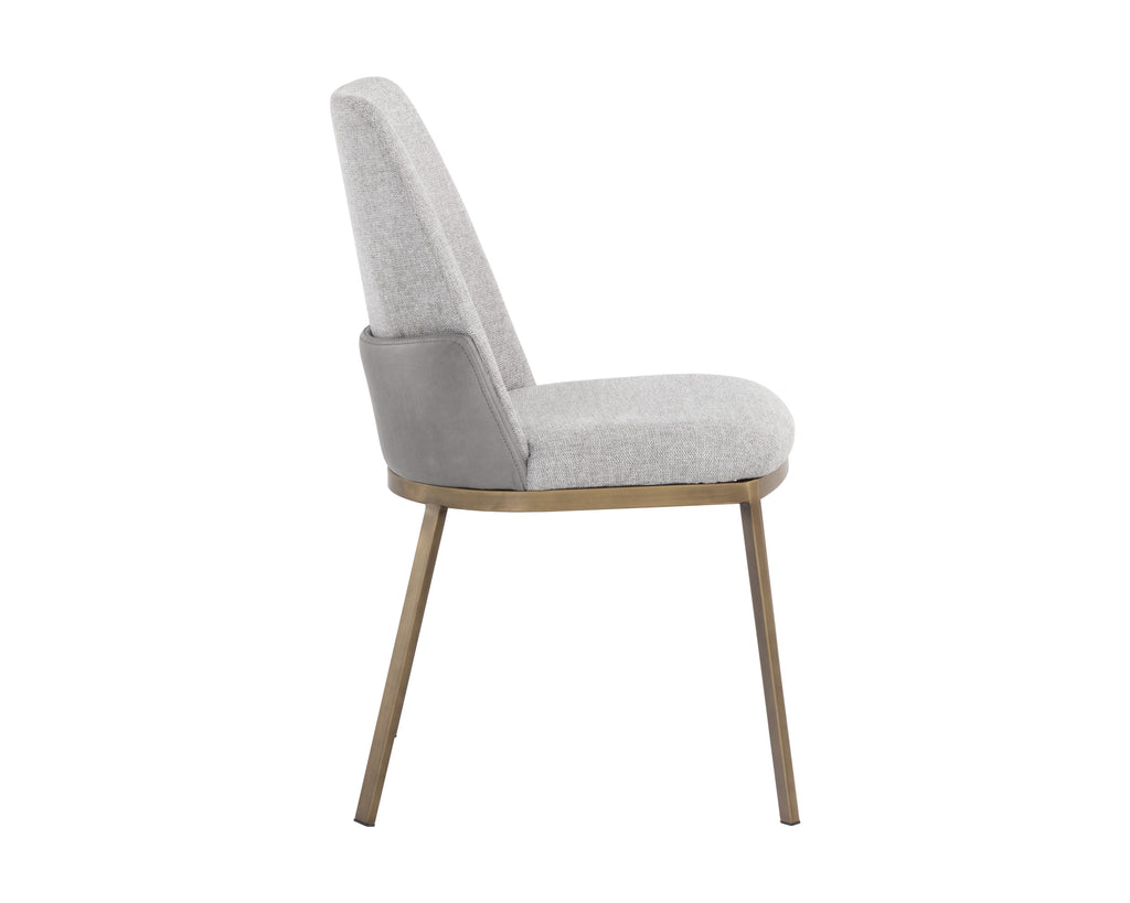 Marie Dining Chair - Belfast Heather Grey / Bravo Metal | Sunpan Furniture - 108546