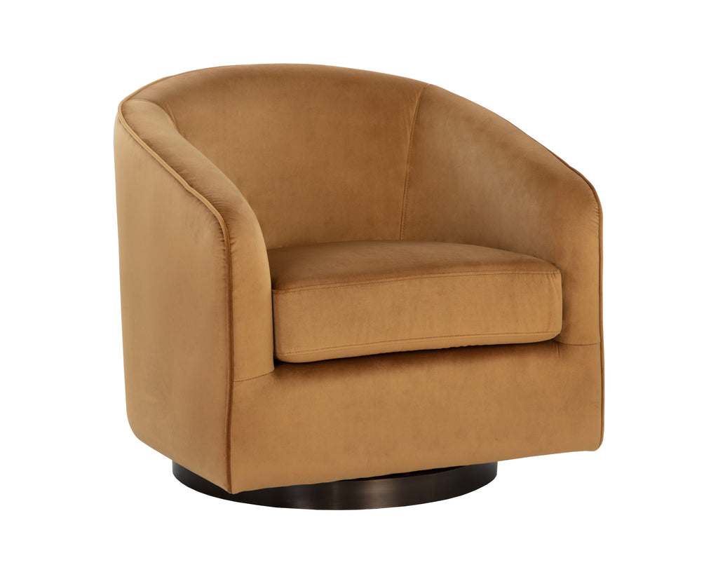 Hazel Swivel Lounge Chair - Dark Bronze - Gold Sky | Sunpan Furniture - 107966