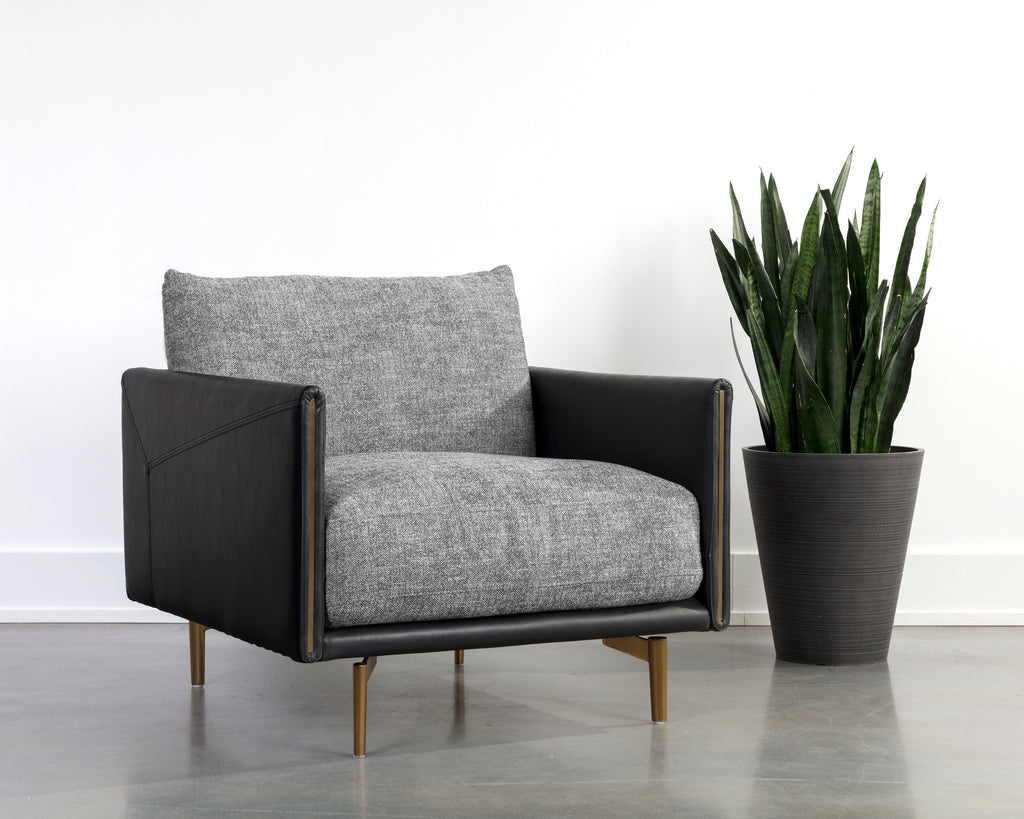 Ashi Armchair - Nash Zebra / Coal Black | Sunpan Furniture - 110997