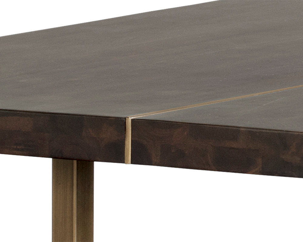 Donnelly Dining Table - Antique Brass - Dark Mango - 95" | Sunpan Furniture - 103315