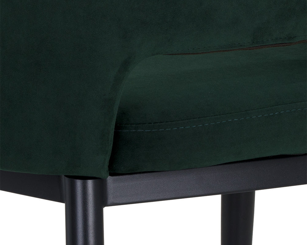 Thatcher Dining Armchair - Black - Deep Green Sky | Sunpan Furniture - 104965